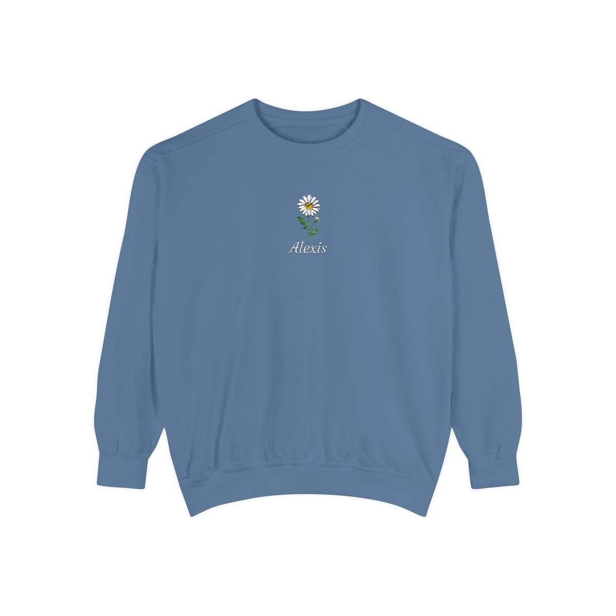 April Birth Flower Sweatshirt – Daisy Embroidery