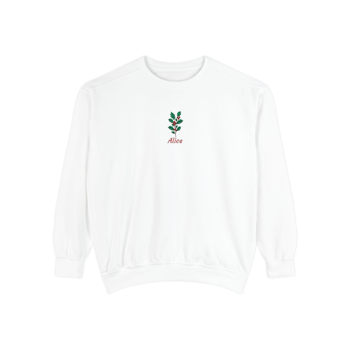 December Birth Flower Sweatshirt – Holly Embroidery