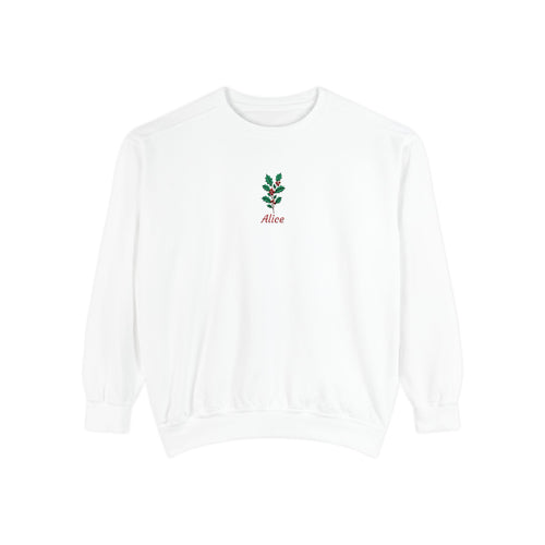 December Birth Flower Sweatshirt – Holly Embroidery
