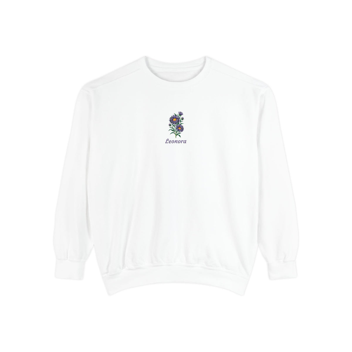 September Birth Flower Sweatshirt – Aster Embroidery