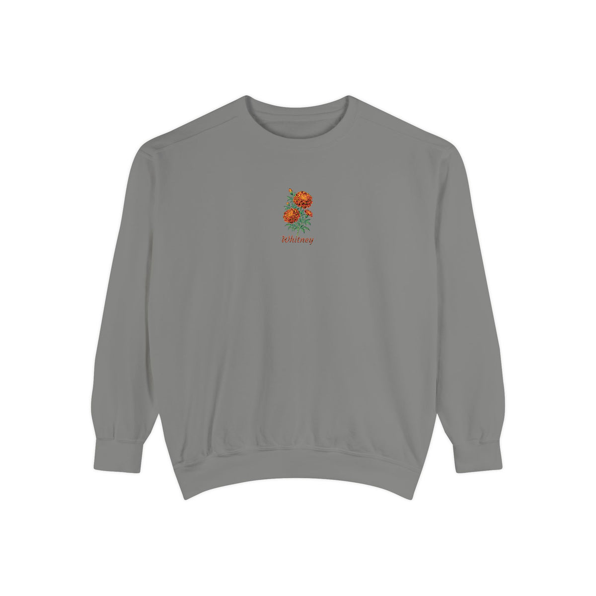 October Birth Flower Sweatshirt – Marigold Embroidery
