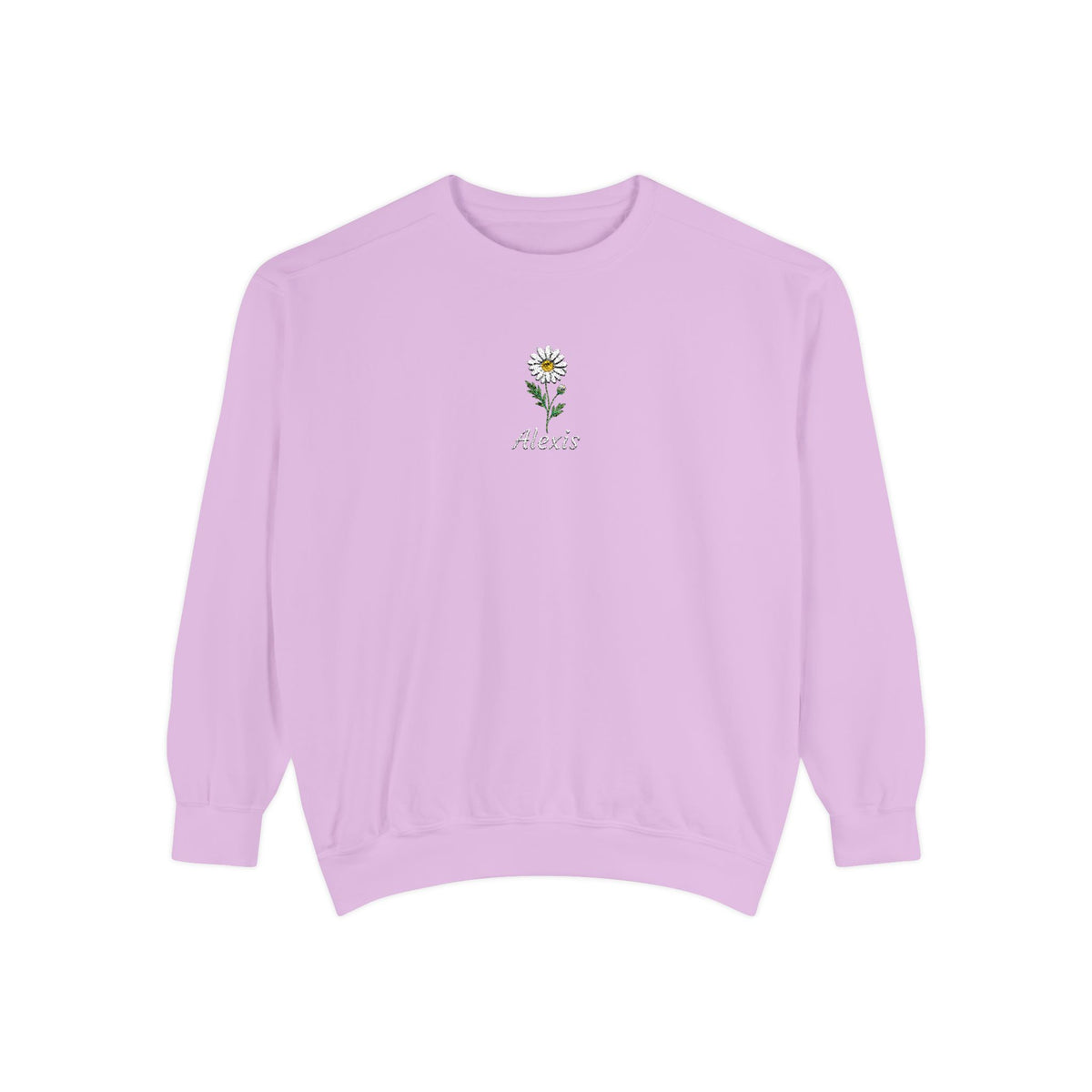 April Birth Flower Sweatshirt – Daisy Embroidery