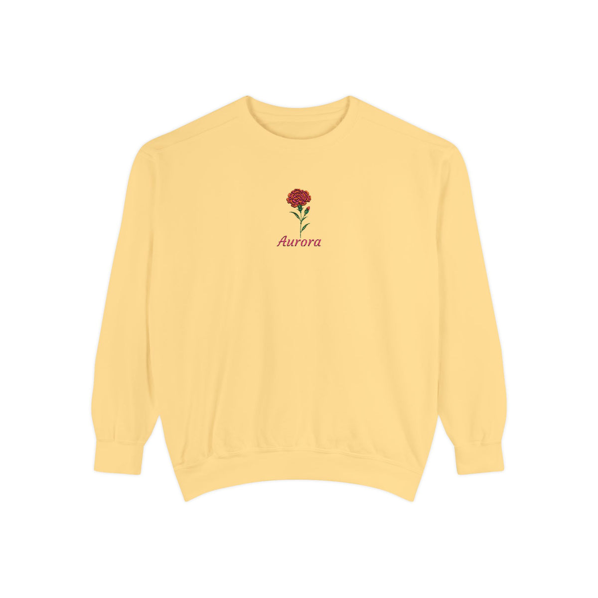 January Birth Flower Sweatshirt – Carnation Embroidery