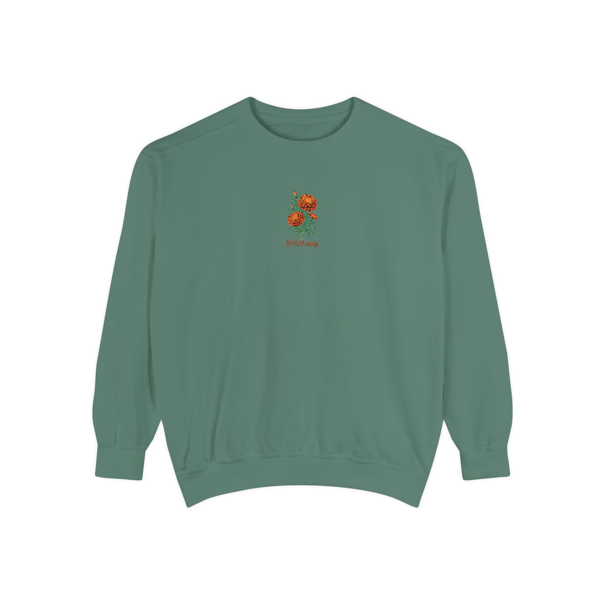 October Birth Flower Sweatshirt – Marigold Embroidery
