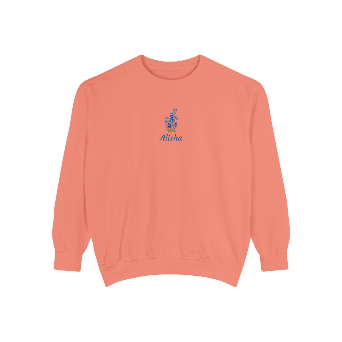 July Birth Flower Sweatshirt – Larkspur Embroidery