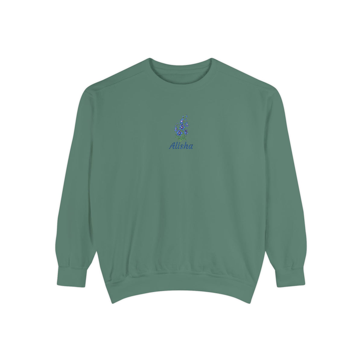 July Birth Flower Sweatshirt – Larkspur Embroidery