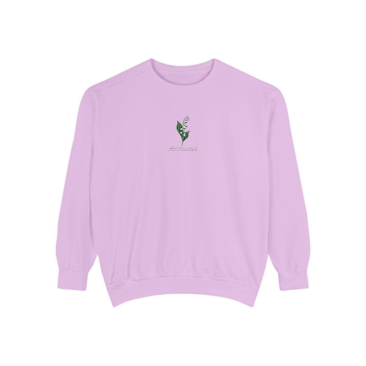 May Birth Flower Sweatshirt – Lily of the Valley Embroidery