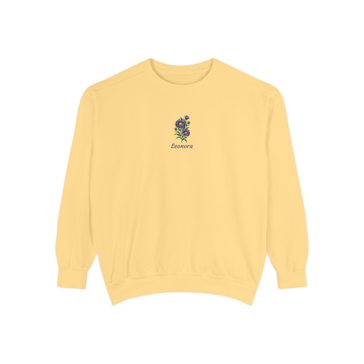September Birth Flower Sweatshirt – Aster Embroidery