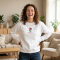 June Birth Flower Sweatshirt – Rose Embroidery