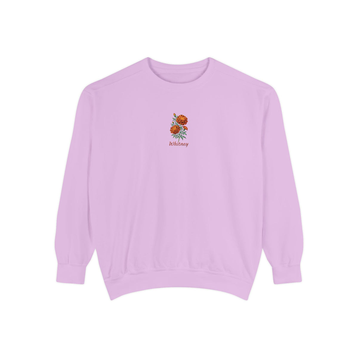 October Birth Flower Sweatshirt – Marigold Embroidery