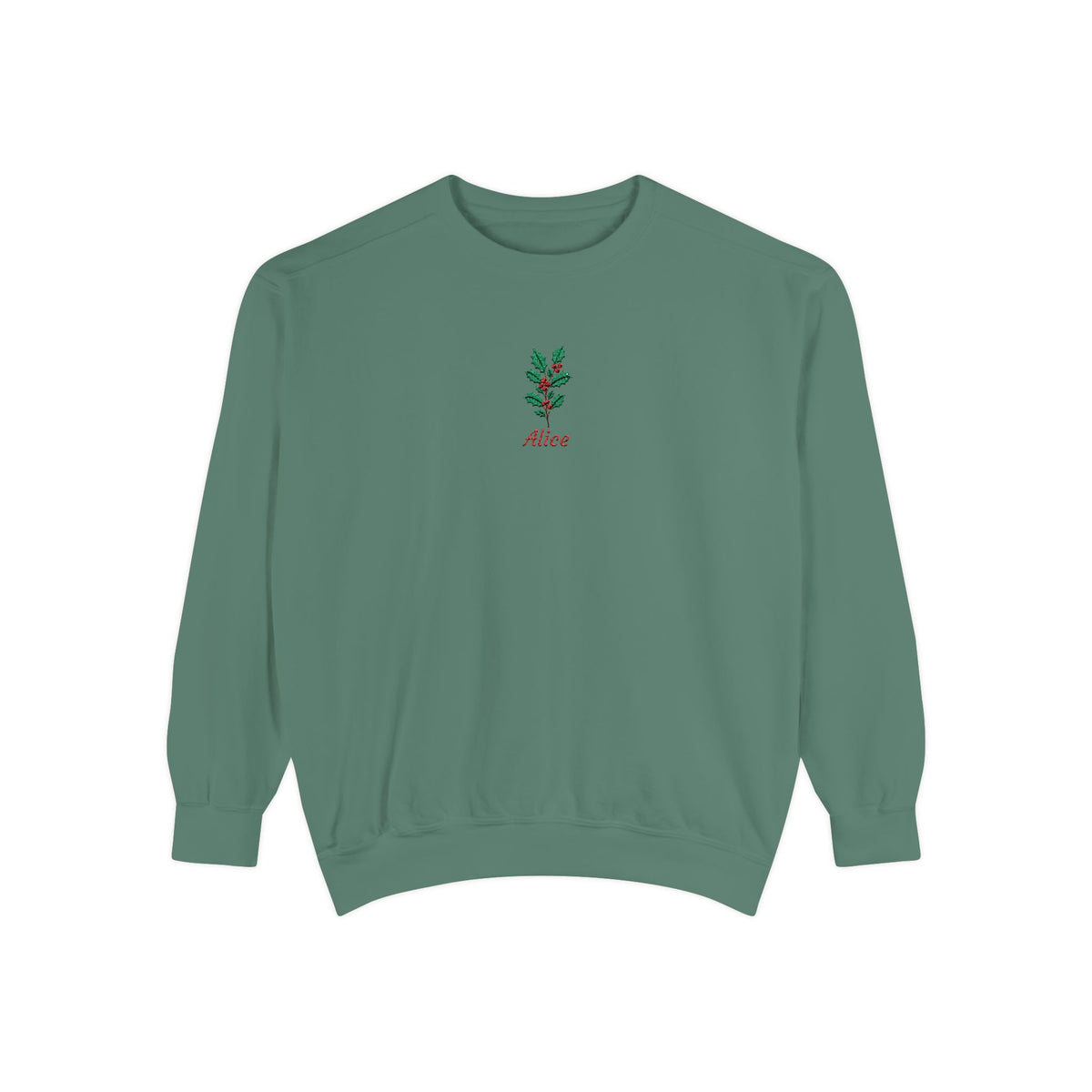 December Birth Flower Sweatshirt – Holly Embroidery