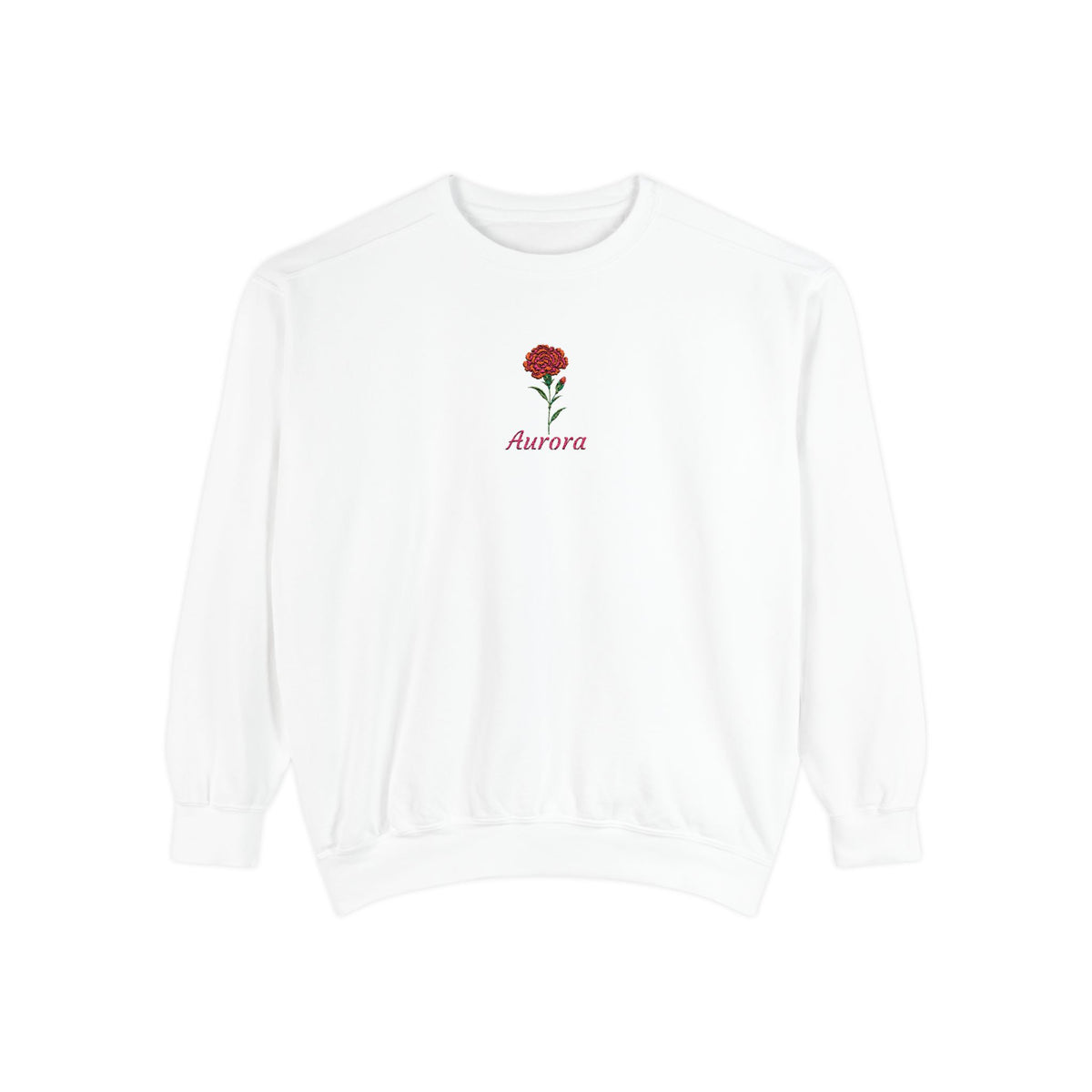 January Birth Flower Sweatshirt – Carnation Embroidery