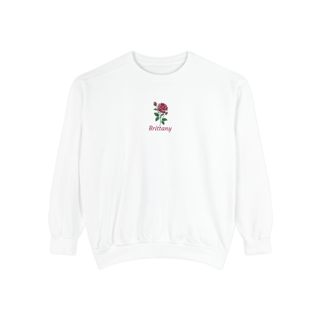 June Birth Flower Sweatshirt – Rose Embroidery