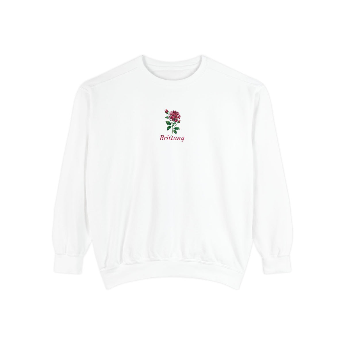 June Birth Flower Sweatshirt – Rose Embroidery