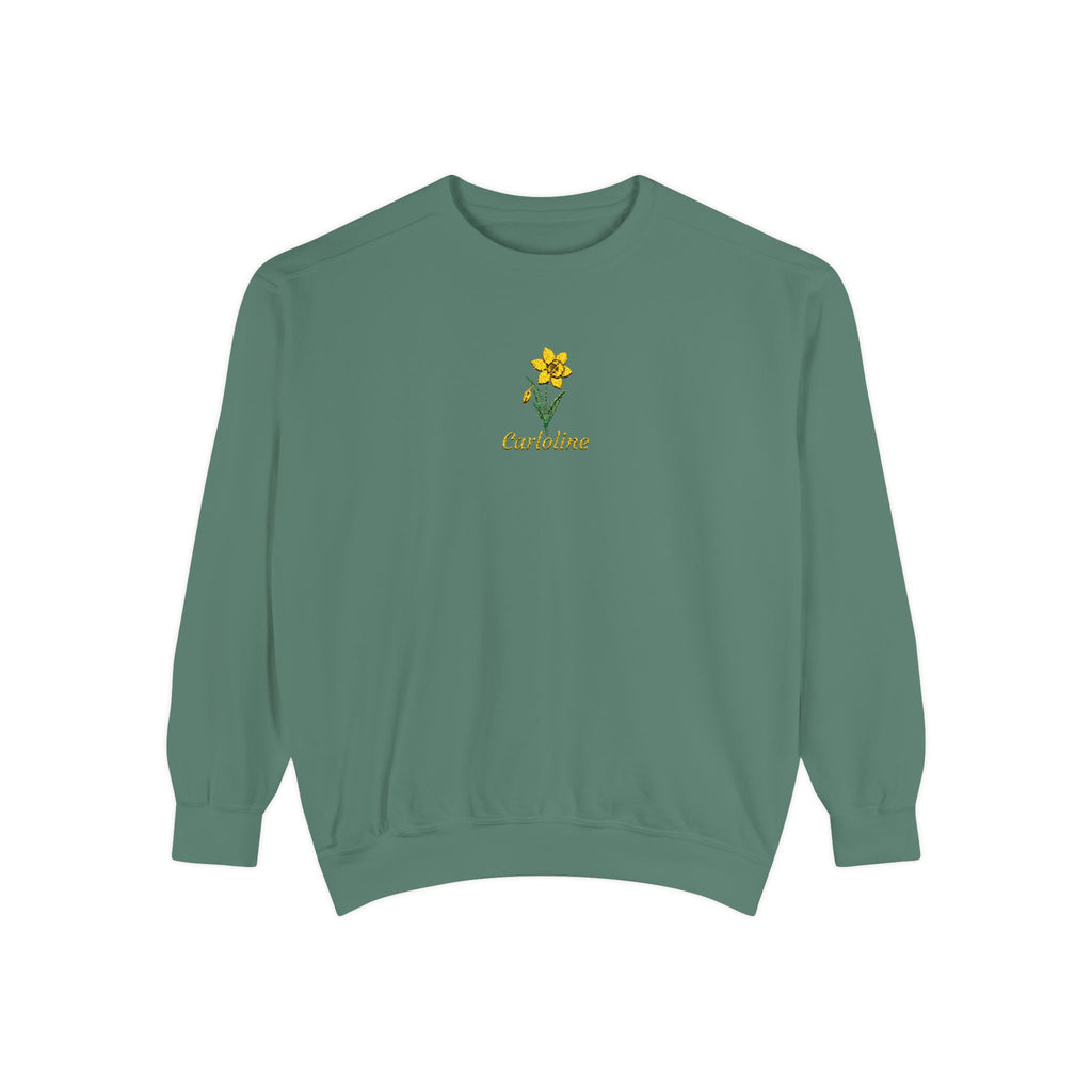 March Birth Flower Sweatshirt – Daffodil Embroidery