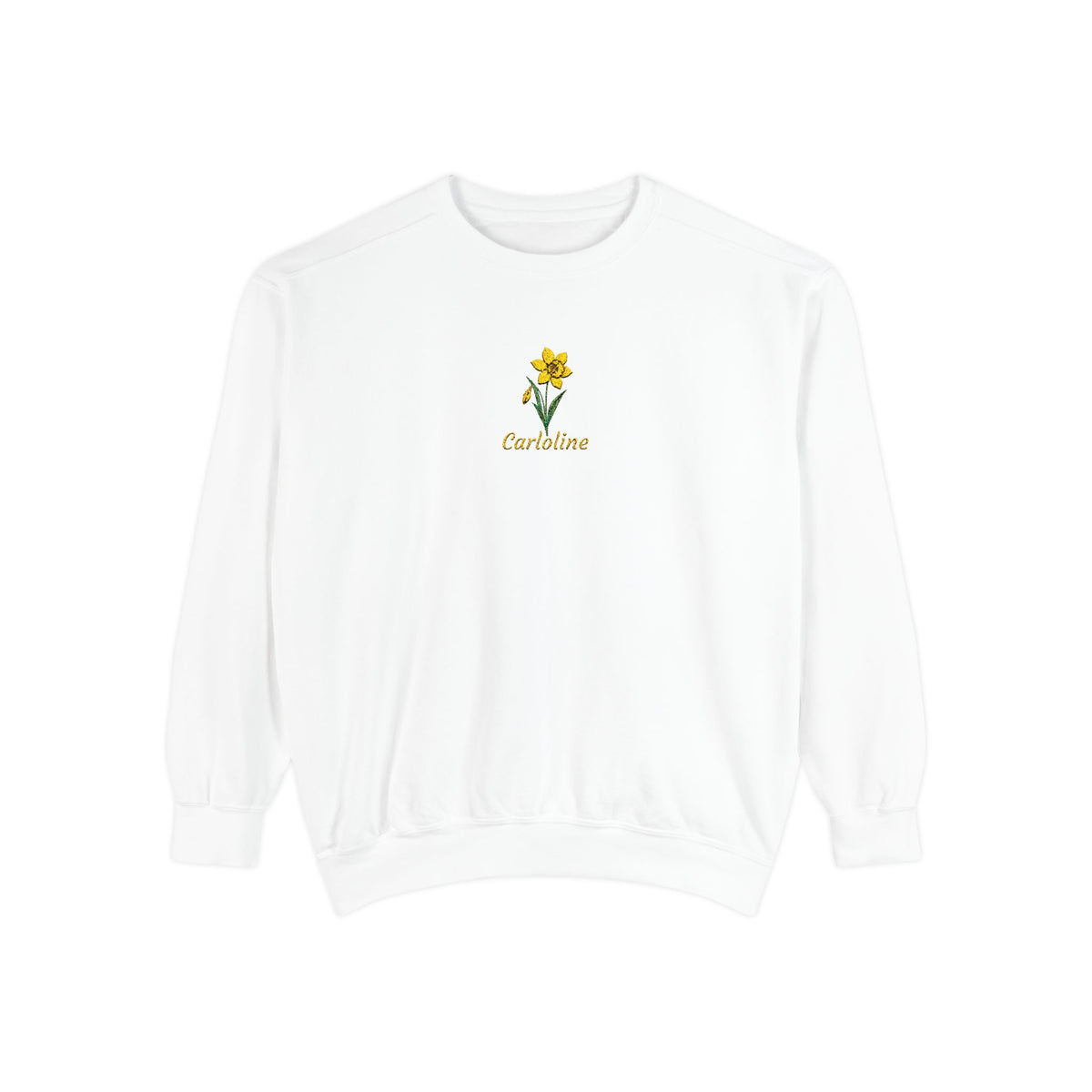 March Birth Flower Sweatshirt – Daffodil Embroidery
