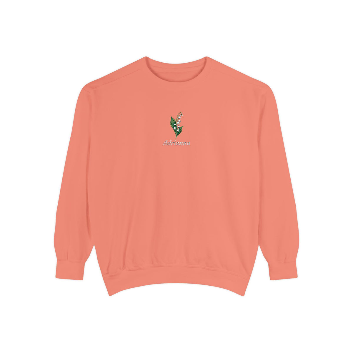 May Birth Flower Sweatshirt – Lily of the Valley Embroidery