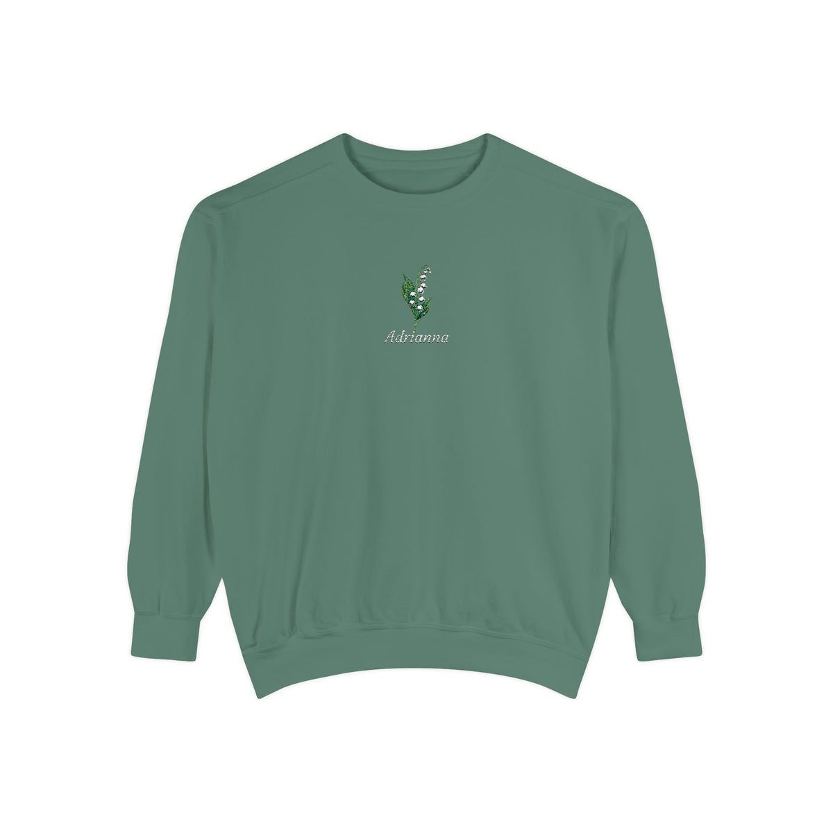 May Birth Flower Sweatshirt – Lily of the Valley Embroidery