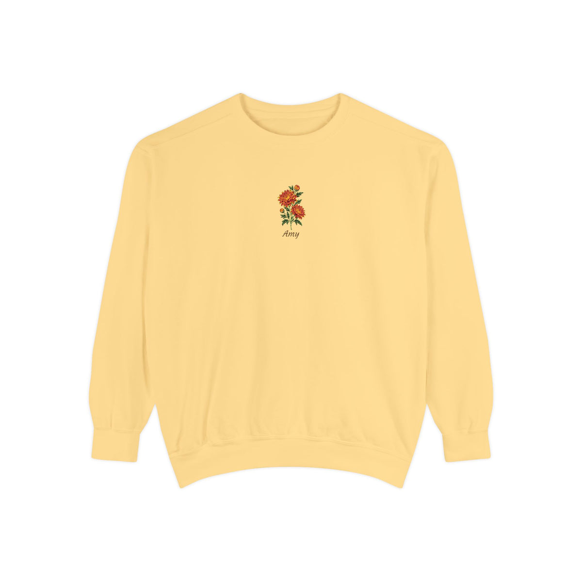 November Birth Flower Sweatshirt – Chrysanthemum Embroidery