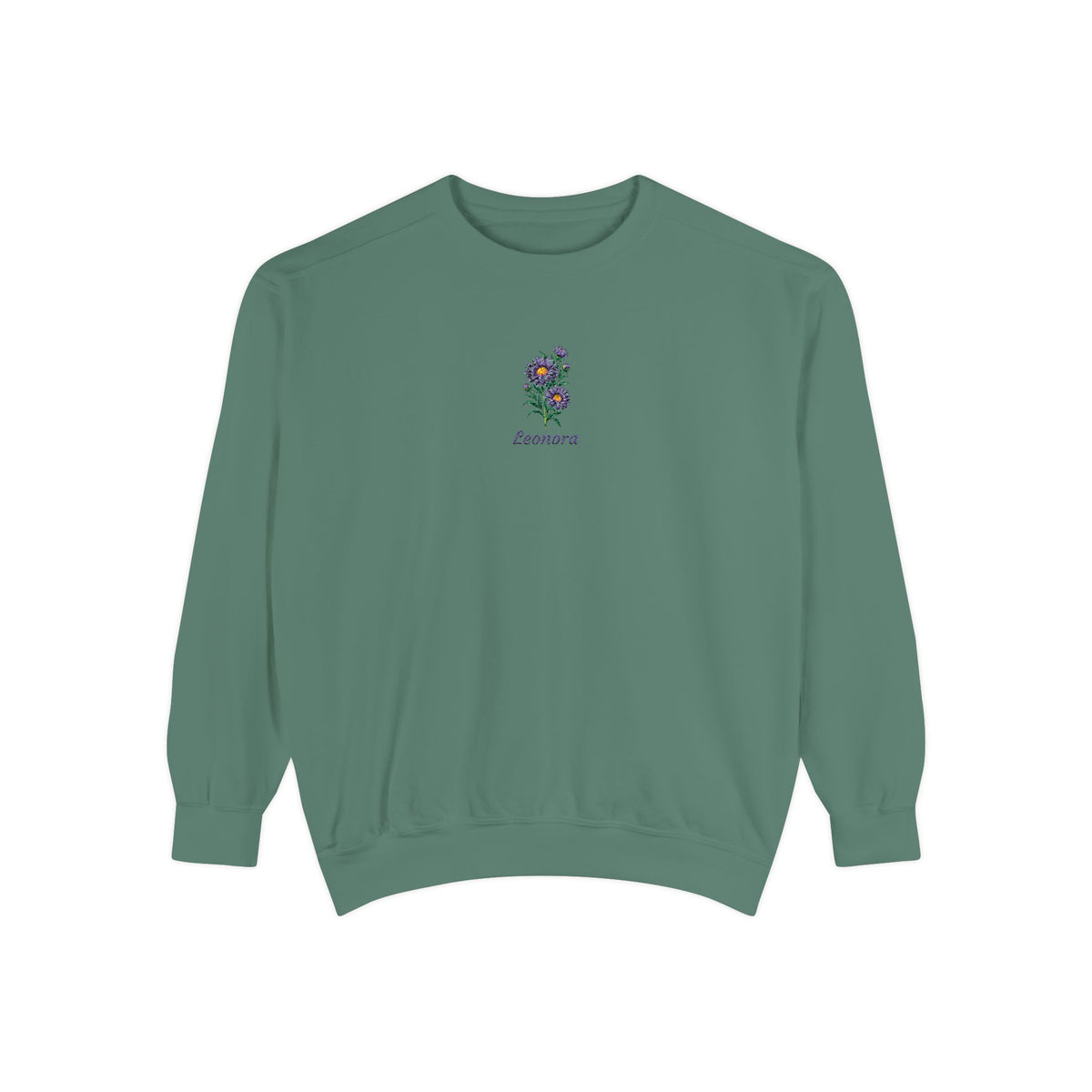 September Birth Flower Sweatshirt – Aster Embroidery