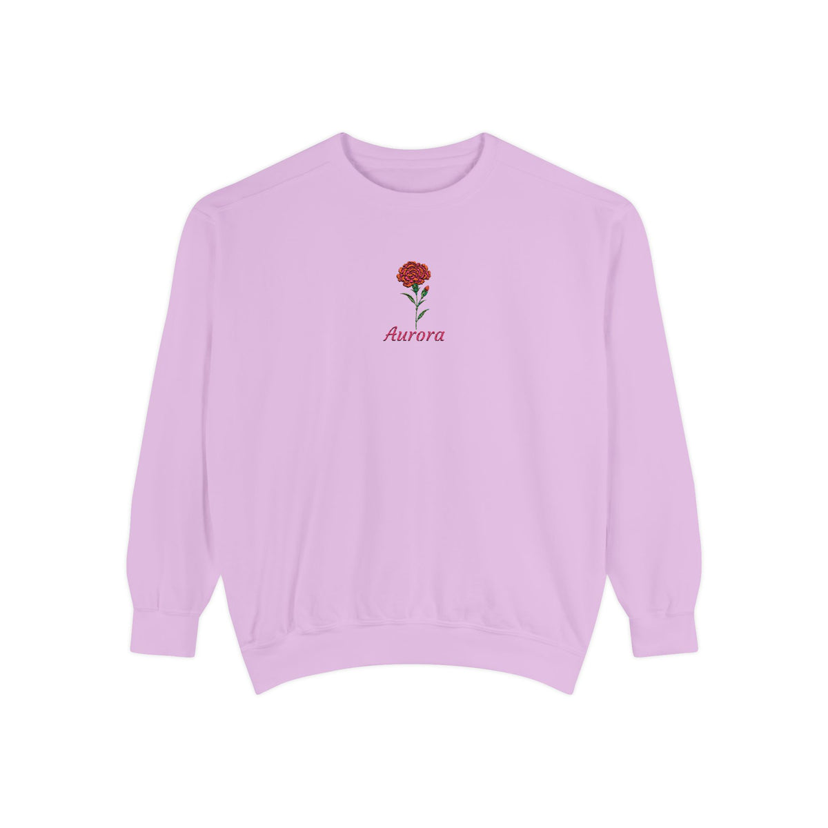 January Birth Flower Sweatshirt – Carnation Embroidery