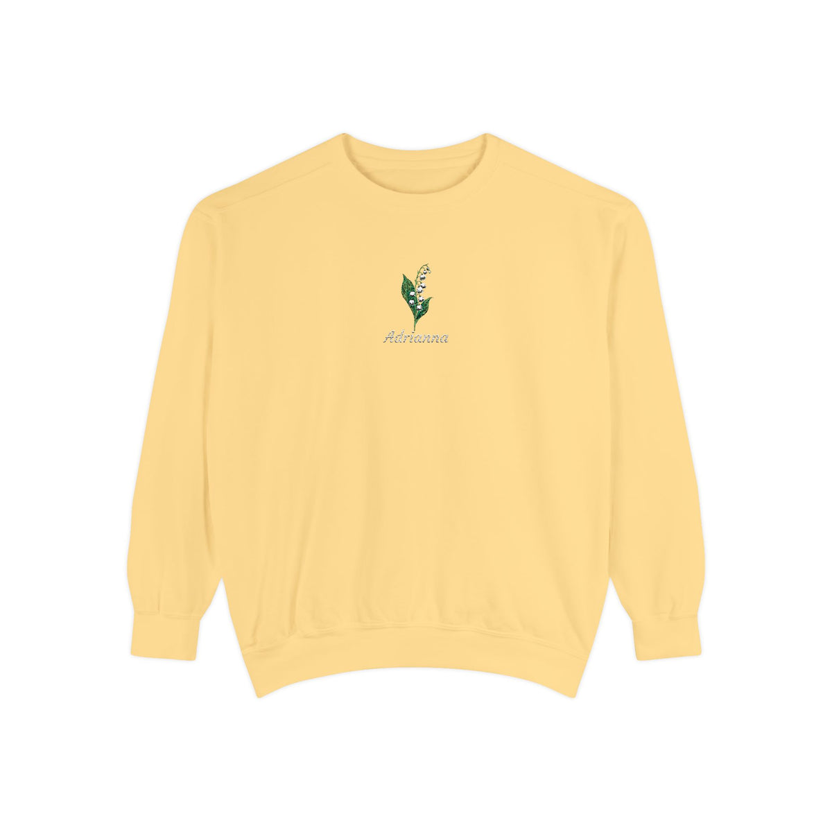 May Birth Flower Sweatshirt – Lily of the Valley Embroidery