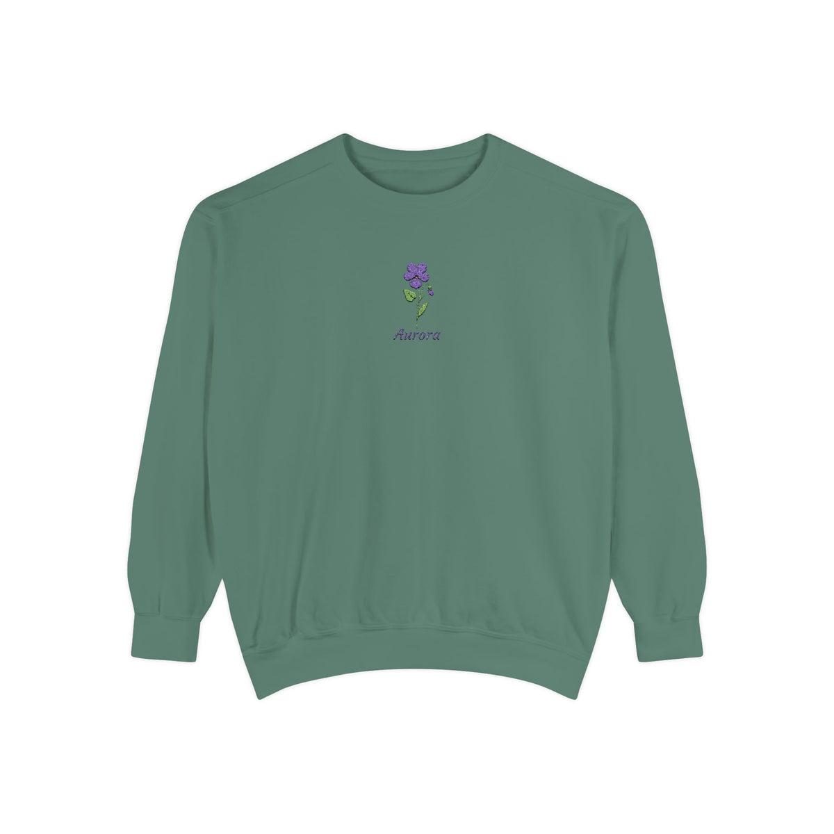 February Birth Flower Sweatshirt – Violet Embroidery