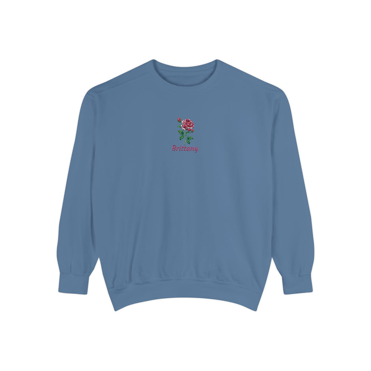 June Birth Flower Sweatshirt – Rose Embroidery